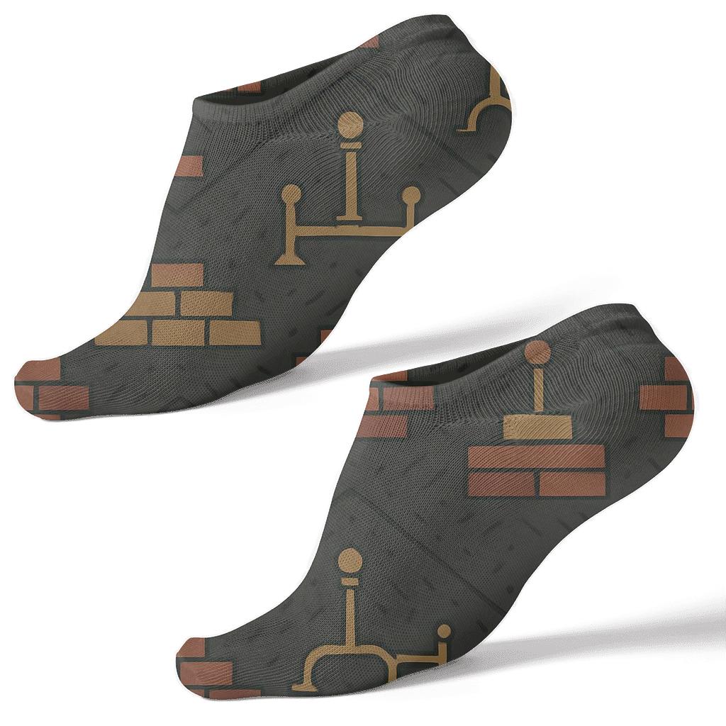 Chimney Brick Chevron With Heart Sparks personalized ankle socks