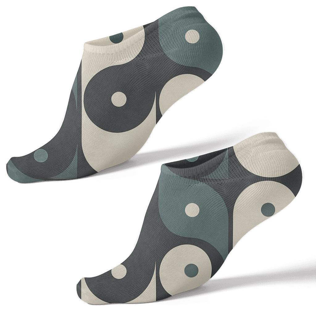 Charcoal Teardrop Wave Band Checker soft everyday ankle socks