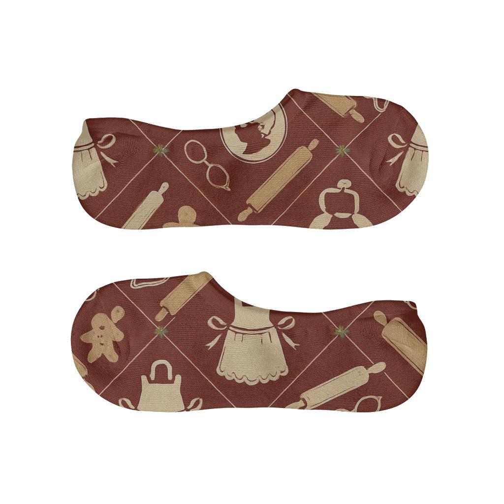 Apron Lattice Mrs. Claus Baking Repeat comfortable invisible socks