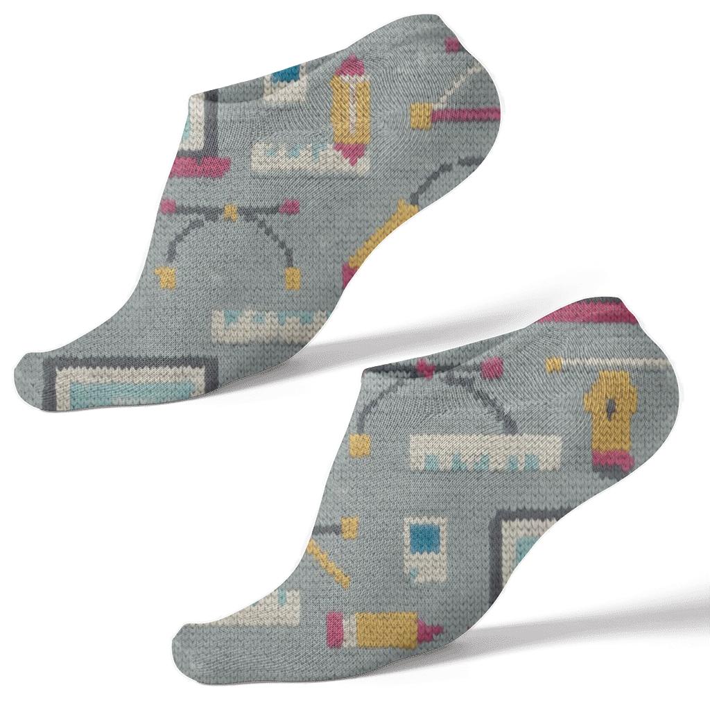Knitted Illusion Layout Tiles For Graphic Designer custom ankle socks
