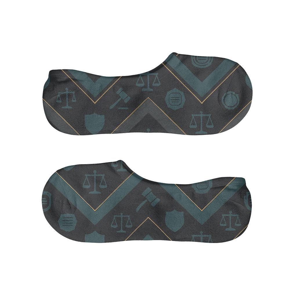 Probation Officer Badge Chevron On Charcoal Field anti-slip no-show socks