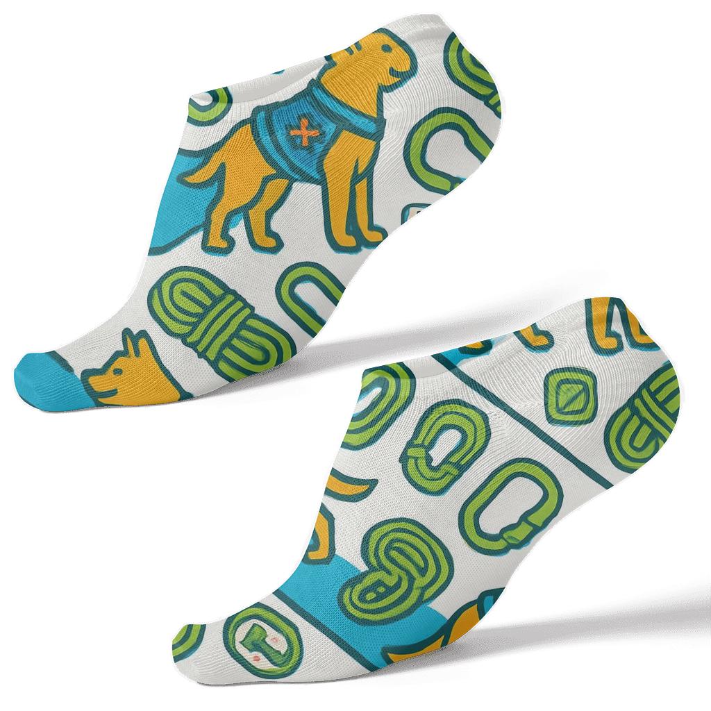 Rescue Dog Chevron On White Background Rescue Worker custom ankle socks