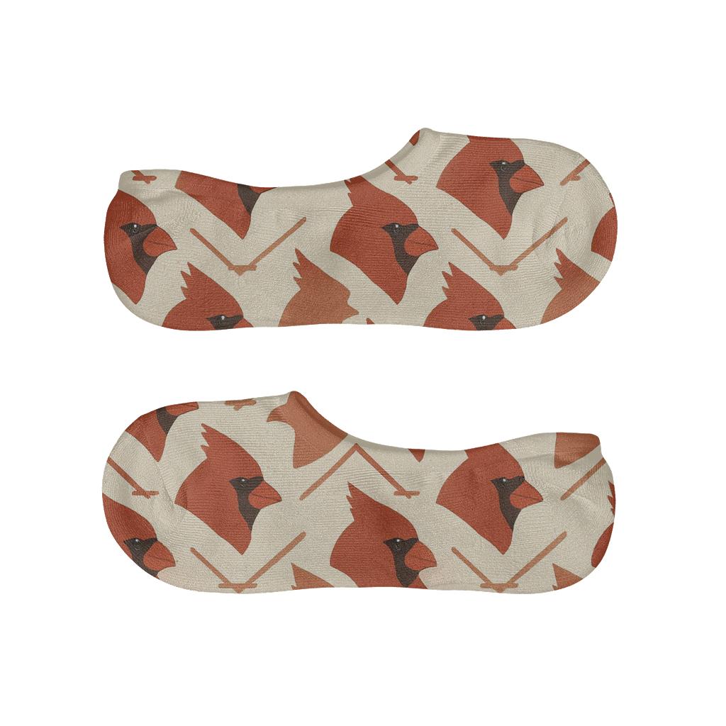 Cardinal Crest Chevron On Warm Ivory Background designer print no-show socks