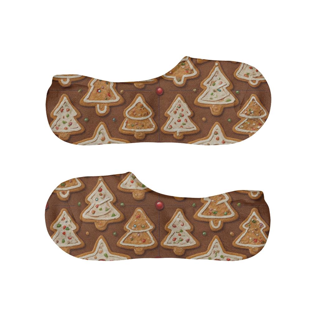 Gingerbread Tiles In Christmas Quilt Repeat custom no-show socks