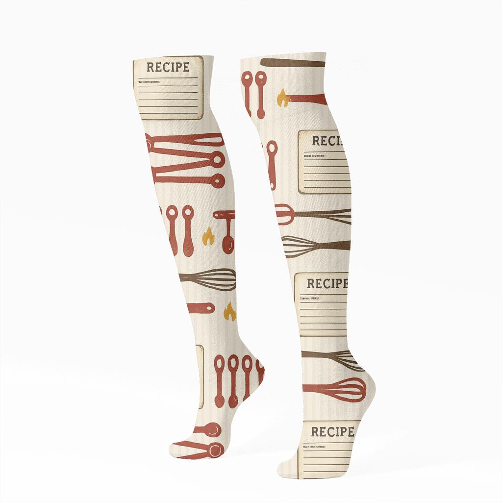 Recipe Cards With Chef Tool Rhythm premium sports knee-high socks