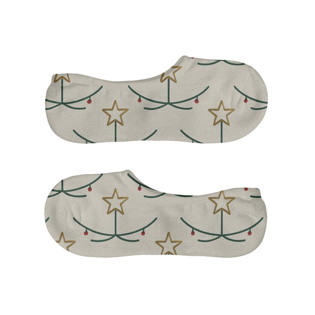Minimalist Star Topper Grid Xmas Edition low cut no-show socks