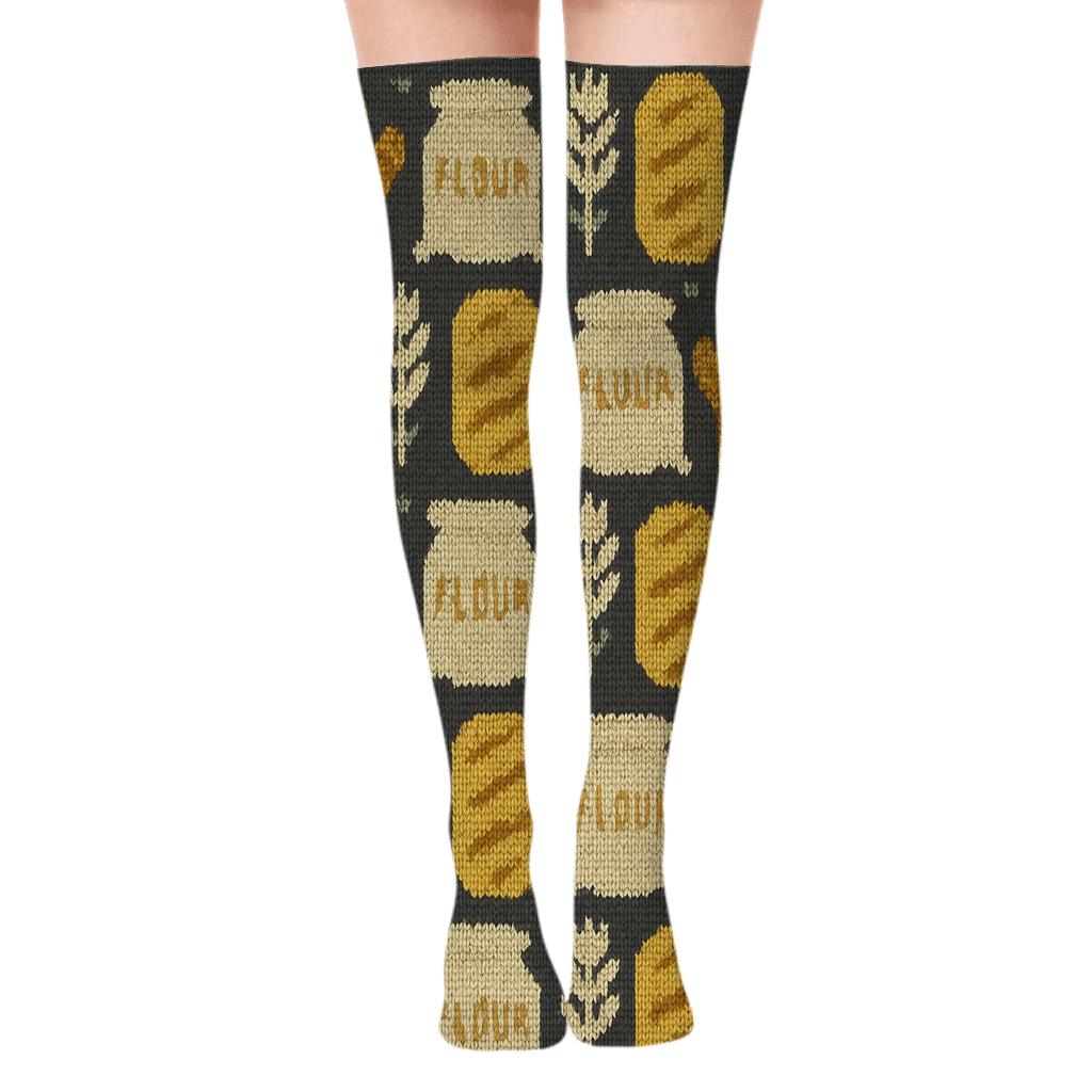 Baker Knitted Oven Mitt Mosaic stylish fashion over-the-knee socks