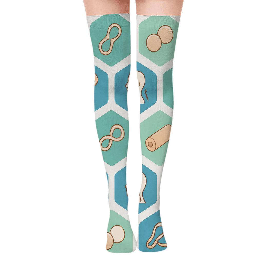 Rehab Tool Lattice In Physical Therapist Calm unique graphic over-the-knee socks
