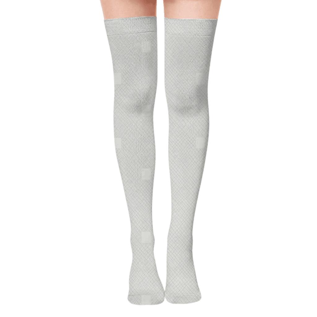 Cross Hatch Micro Pause designer print over-the-knee socks