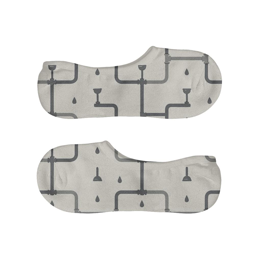 Pipe Lattice Pattern For The Plumber soft cotton no-show socks