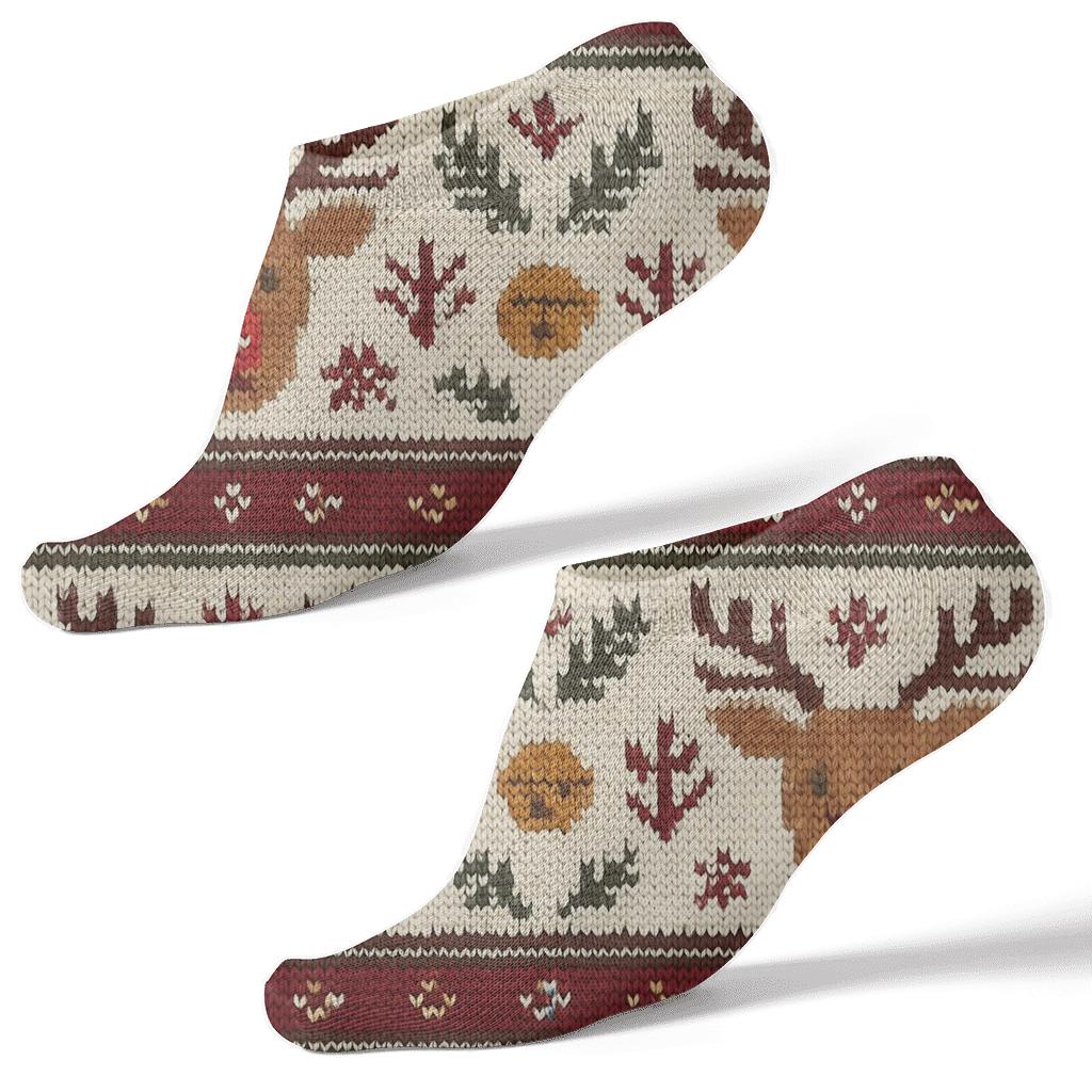 Nordic Bandwork Rudolph Knit Illusion comfortable cotton ankle socks