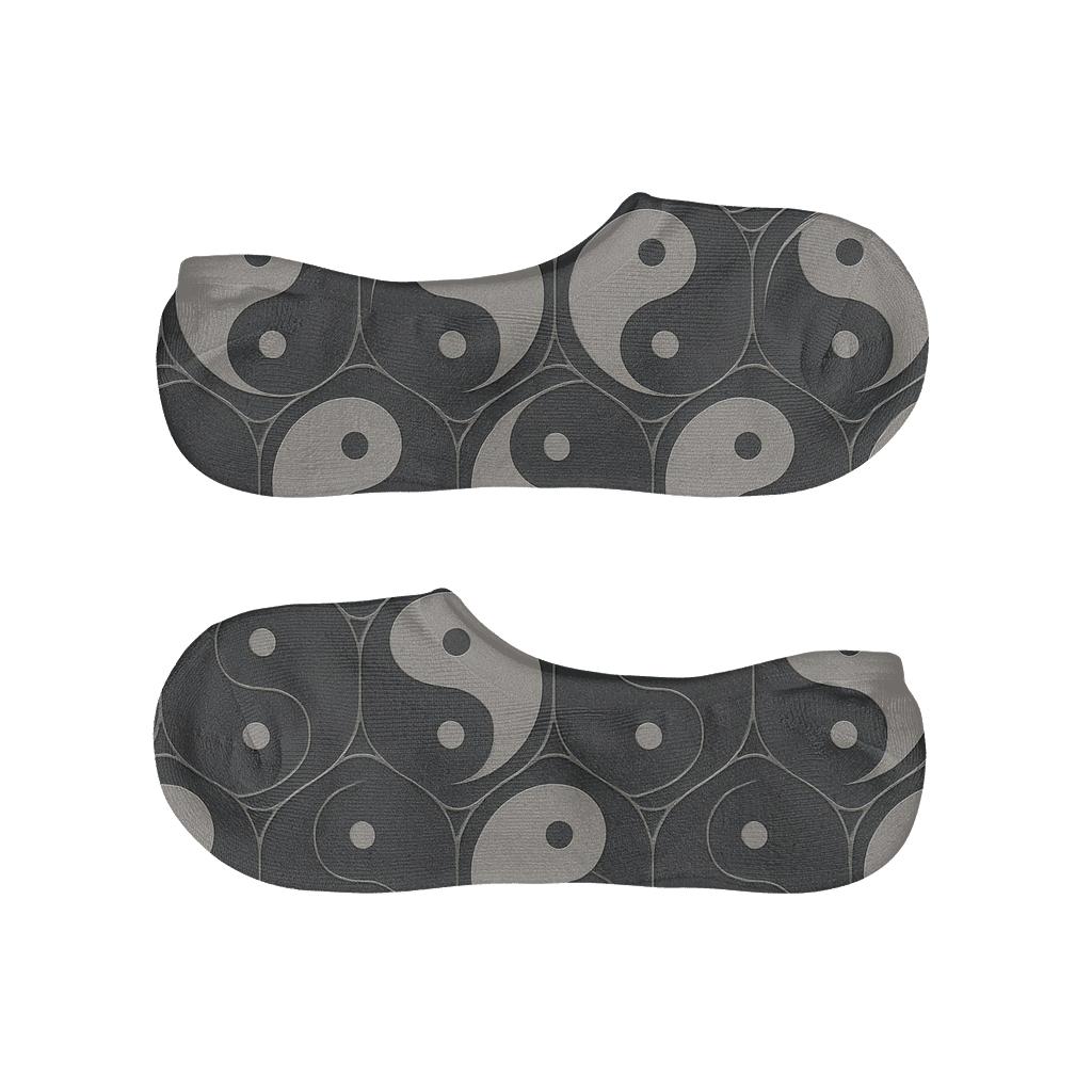 Charcoal Teardrop Tessellation With Silver Pin Dots breathable no-show socks