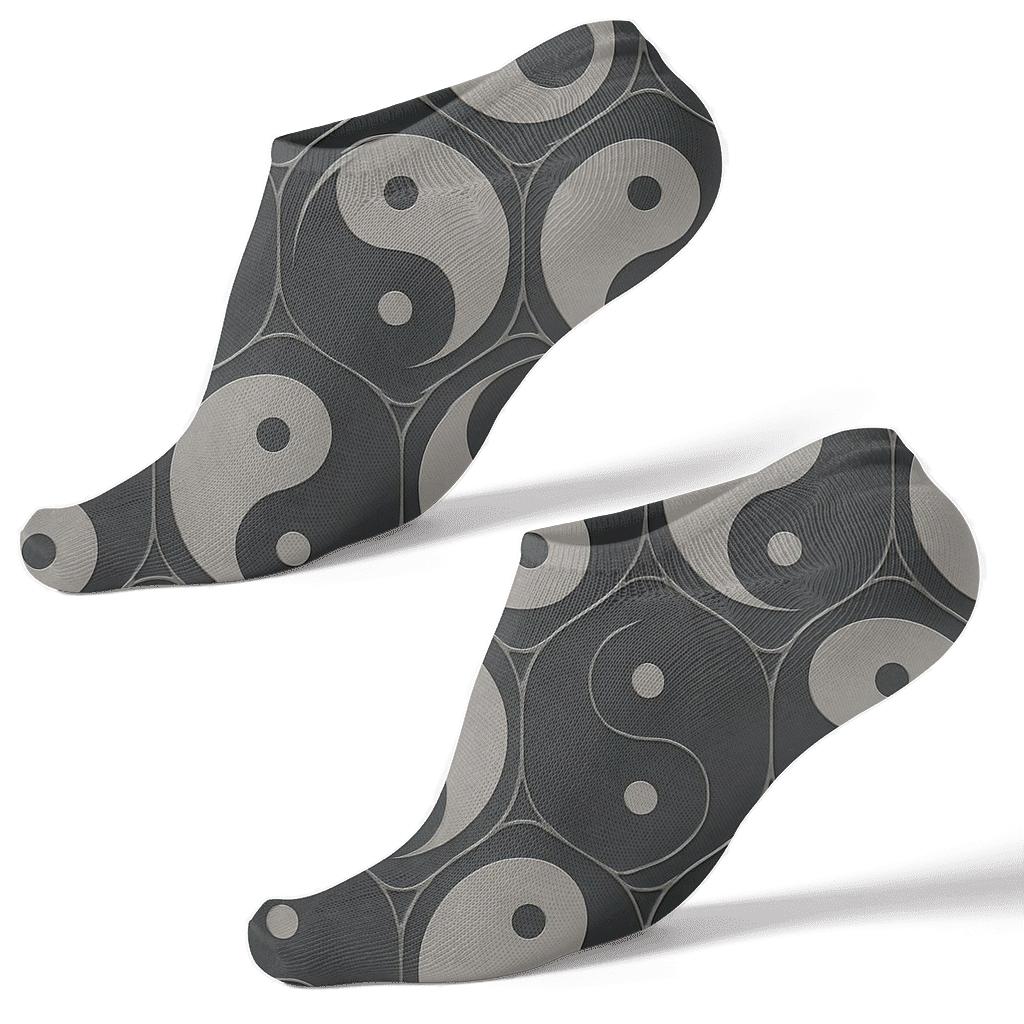 Charcoal Teardrop Tessellation With Silver Pin Dots custom ankle socks