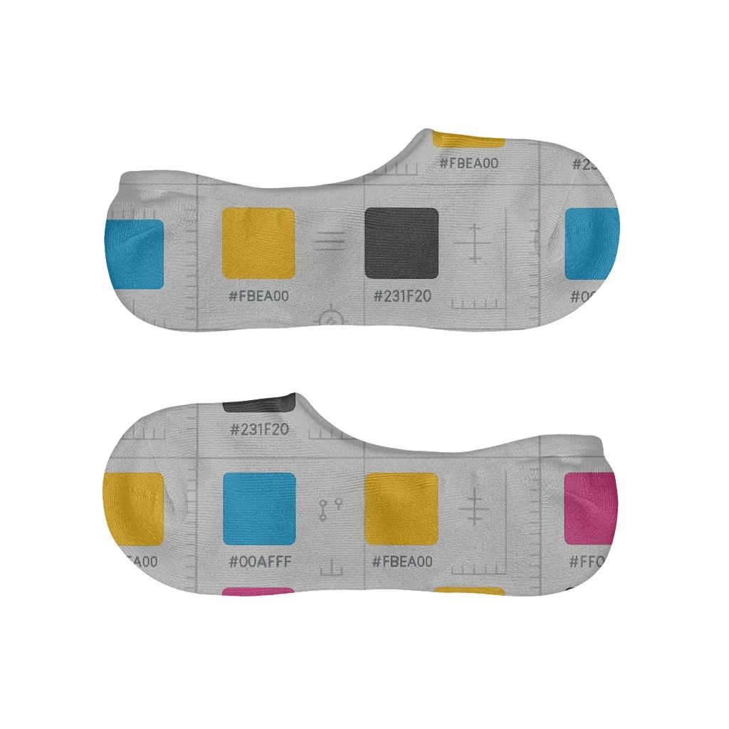 Graphic Designer Color Swatch Lattice On Studio Gray unique hidden socks