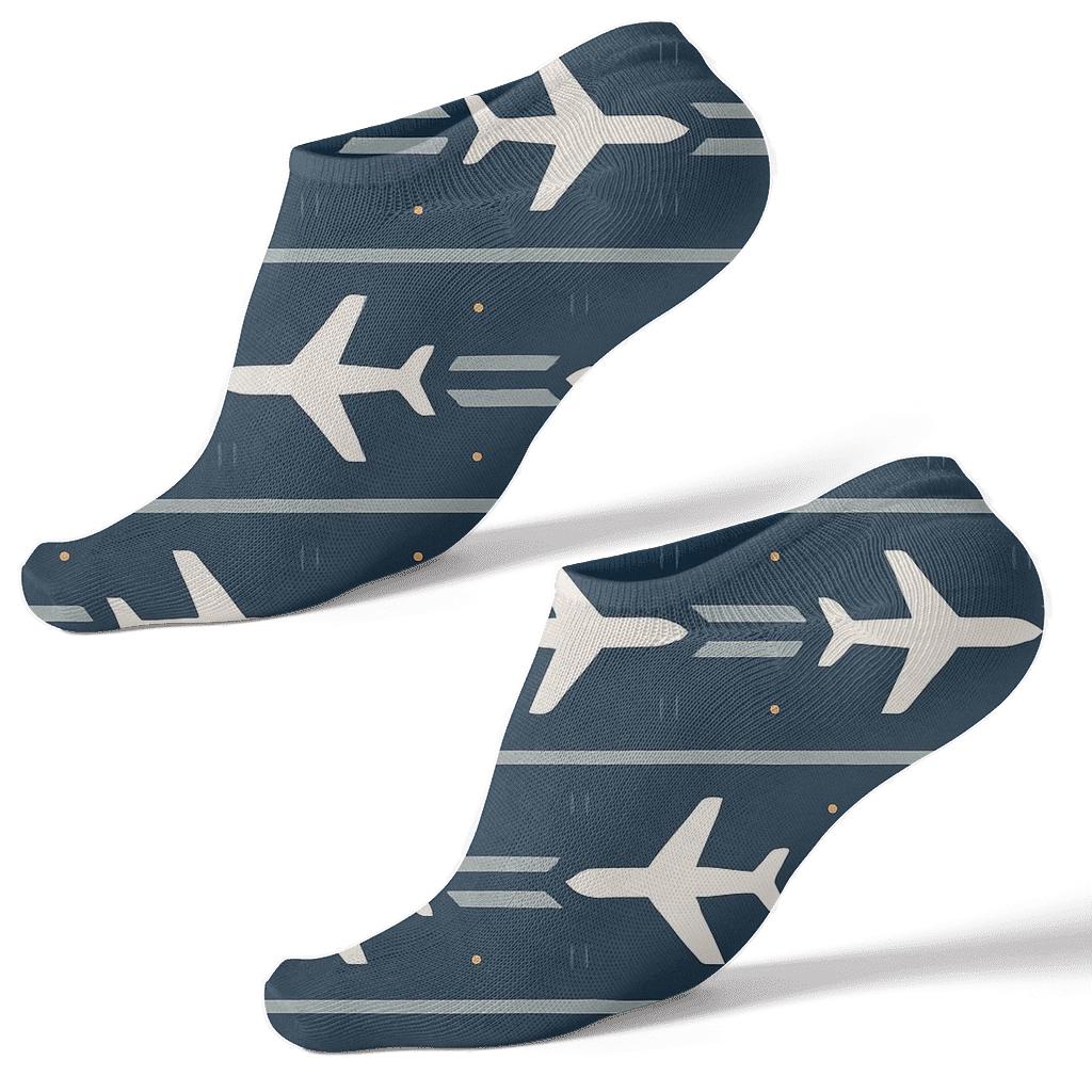 Contrail Band Parade With Airplane Silhouettes stylish athletic ankle socks