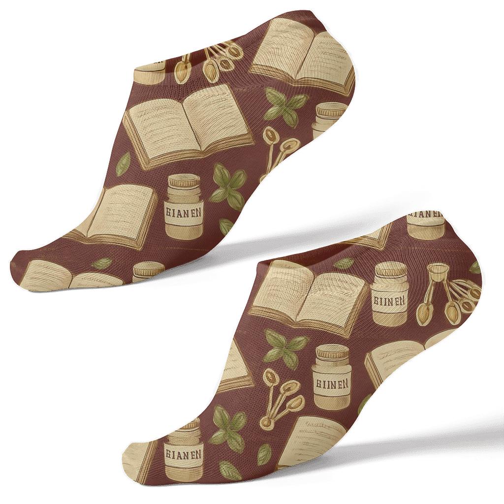 Recipe Tiles With Cook Notes In Burgundy trendy patterned ankle socks
