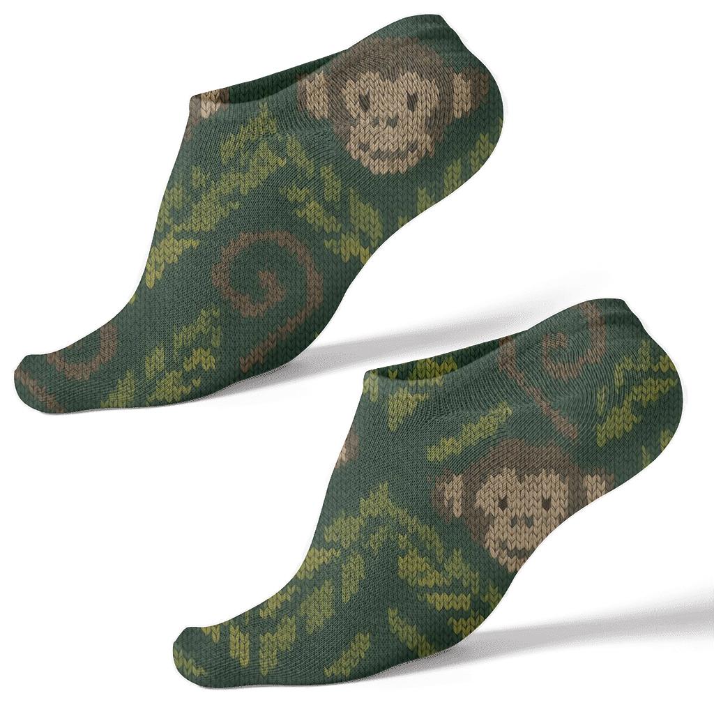 Knitted Illusion Monkey Vine Chevron custom ankle socks