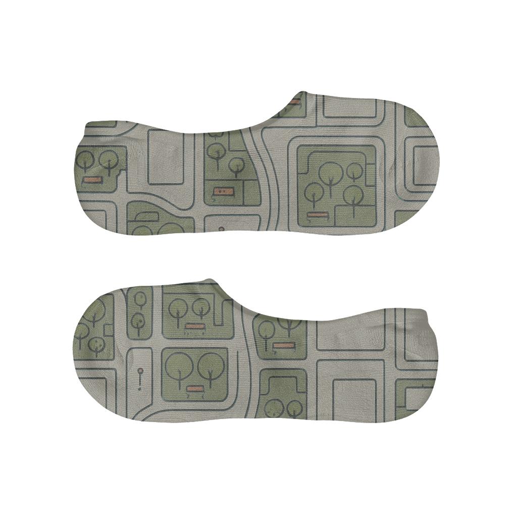 Park Grid Ribbons For The Urban Planner breathable seamless no-show sockscustom no-show socks