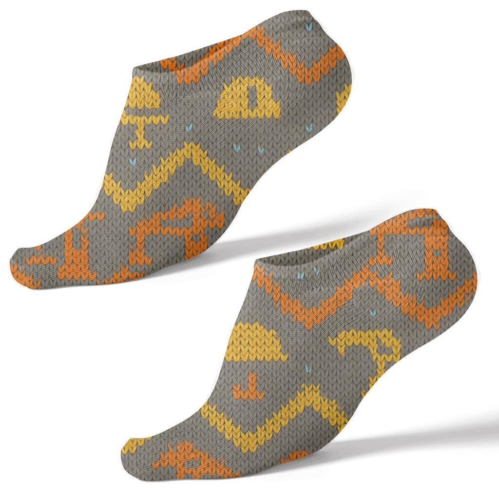 Civil Engineer Crane Chevron Knit Illusion stylish athletic ankle socks