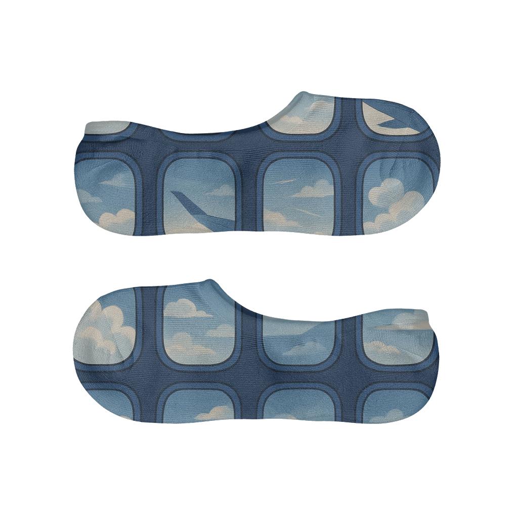 Airplane Window Frame Mosaic anti-slip no-show socks