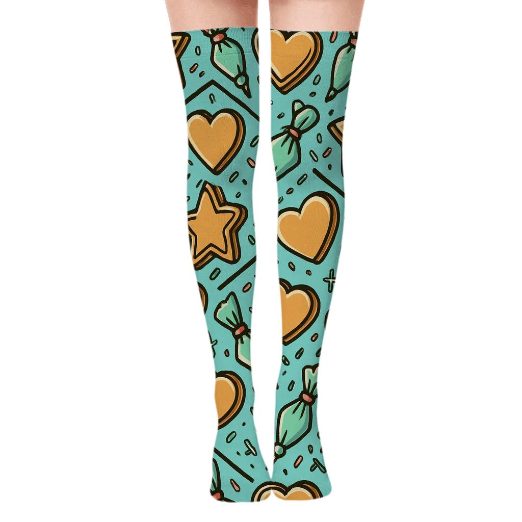 Baker Hyphenated Cookie Cutter Chevron designer print over-the-knee socks