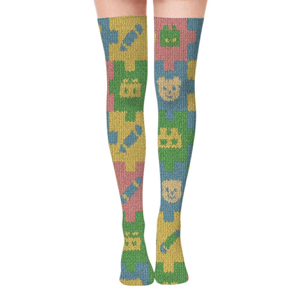 Childcare Worker Knitted Play Mat Tessellation unique graphic over-the-knee socks