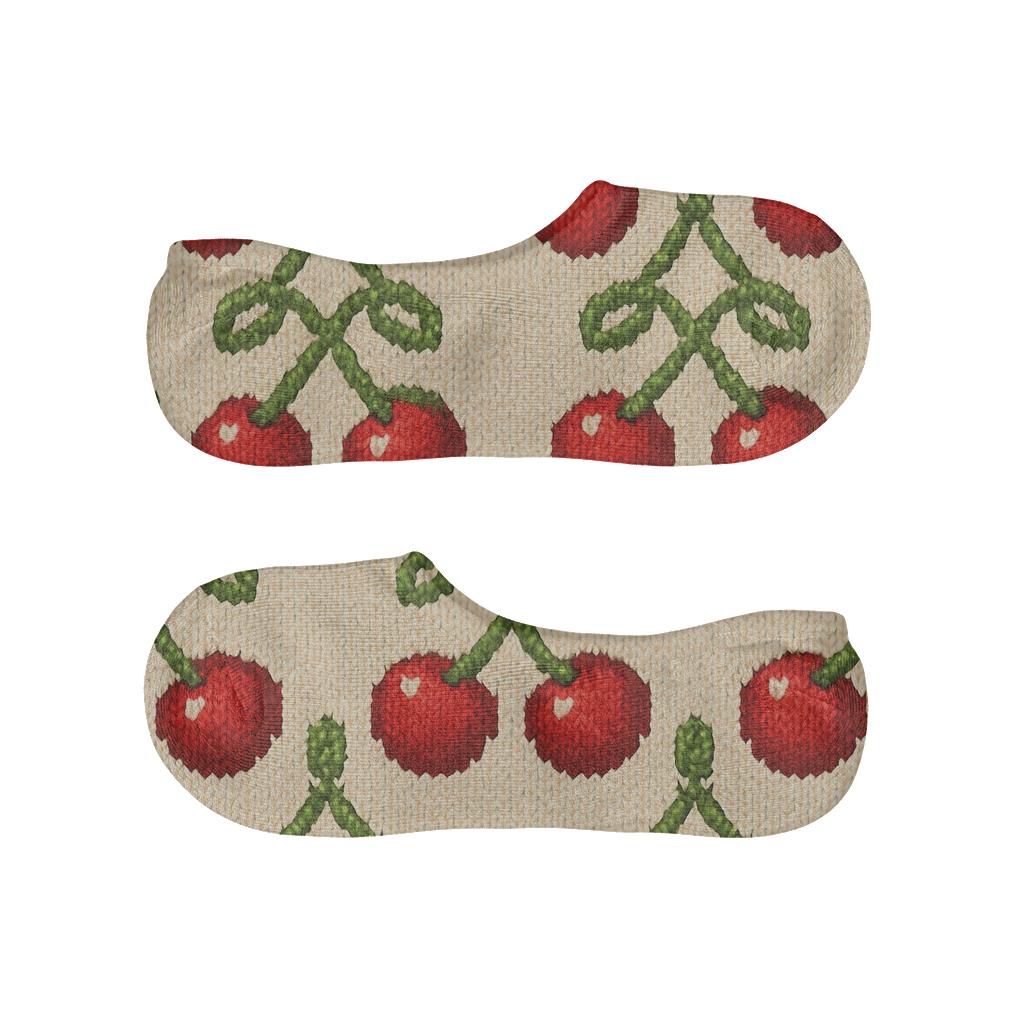 Cherry Knit Illusion Lattice personalized no-show socks