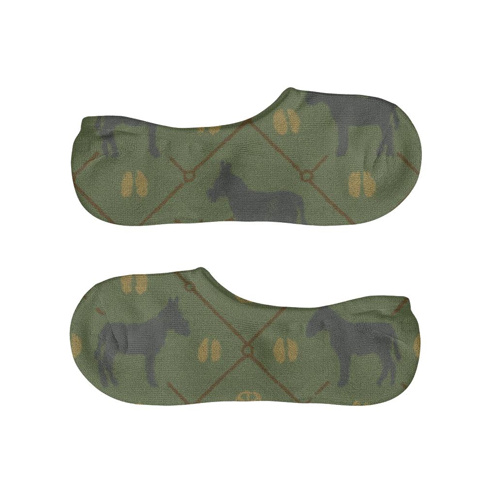 Donkey Hoofprint Lattice In Meadow Rhythm anti-slip no-show socks