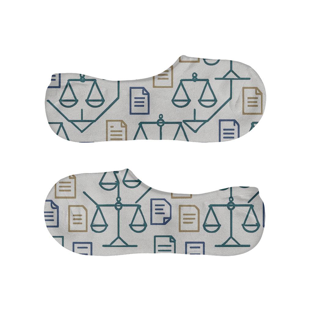 Scales Of Justice Lattice With Lawyer Motifs comfortable low-cut socks