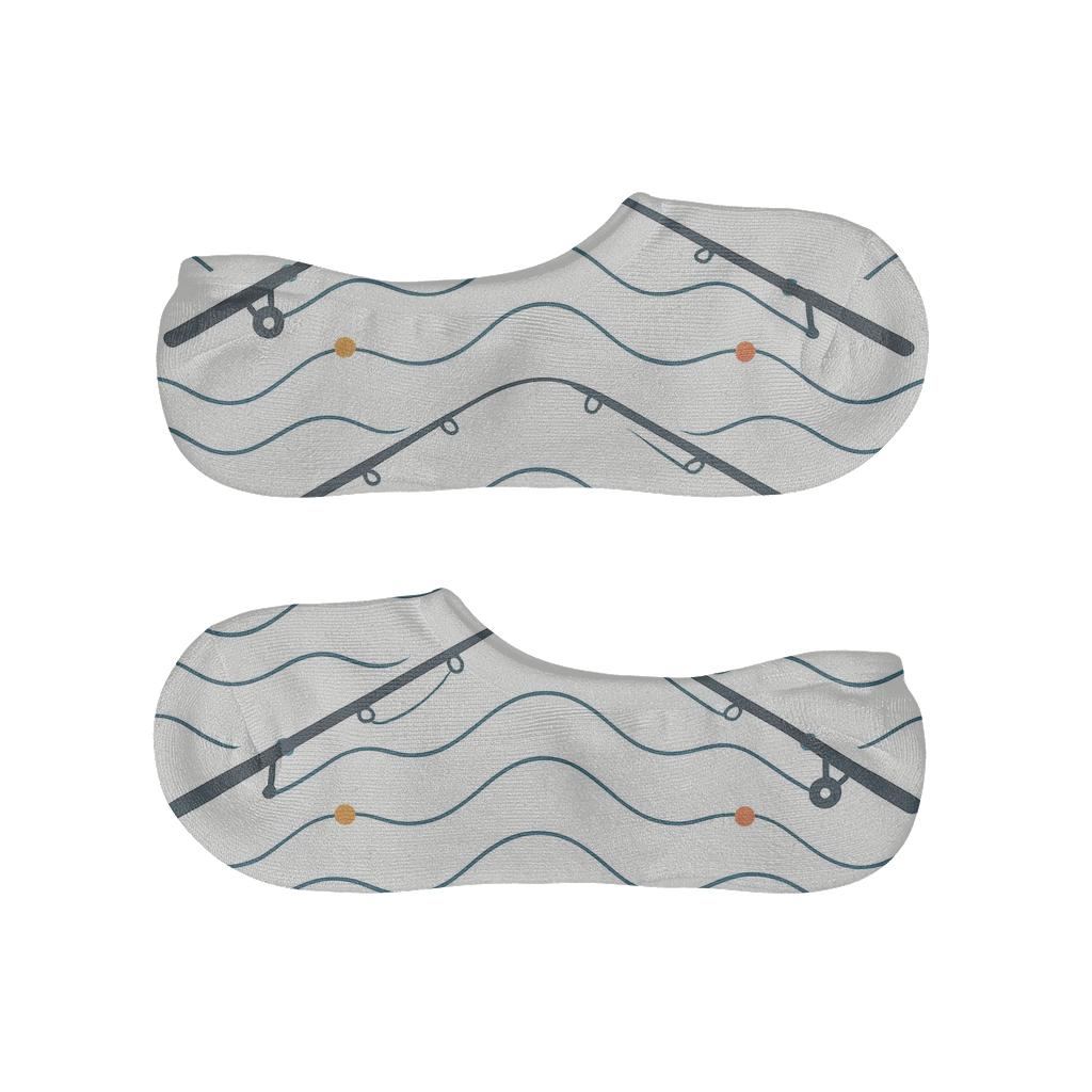 River Ripples With Fisher Rod Chevron Bands custom no-show socks