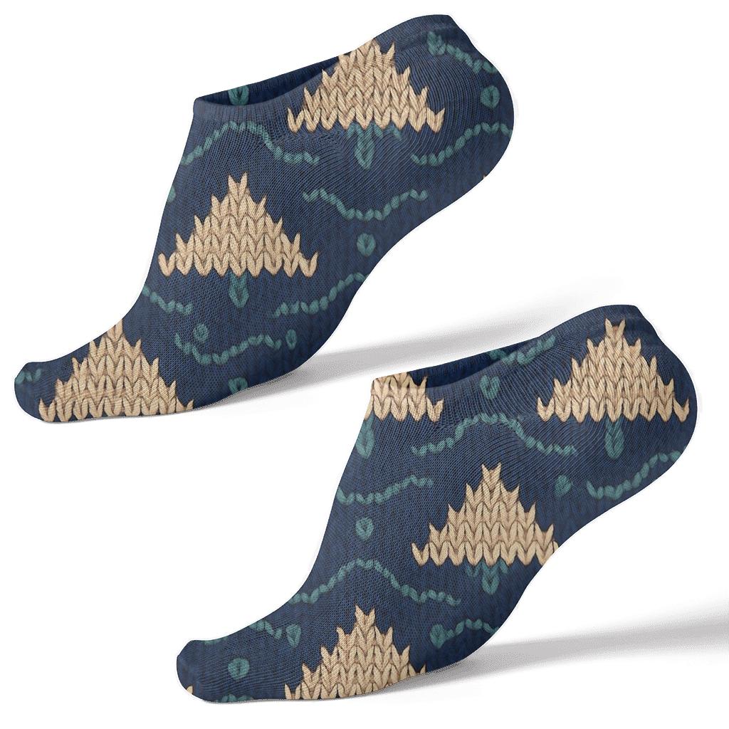 Shark Tooth Tessellation In Nautical Knit soft everyday ankle socks