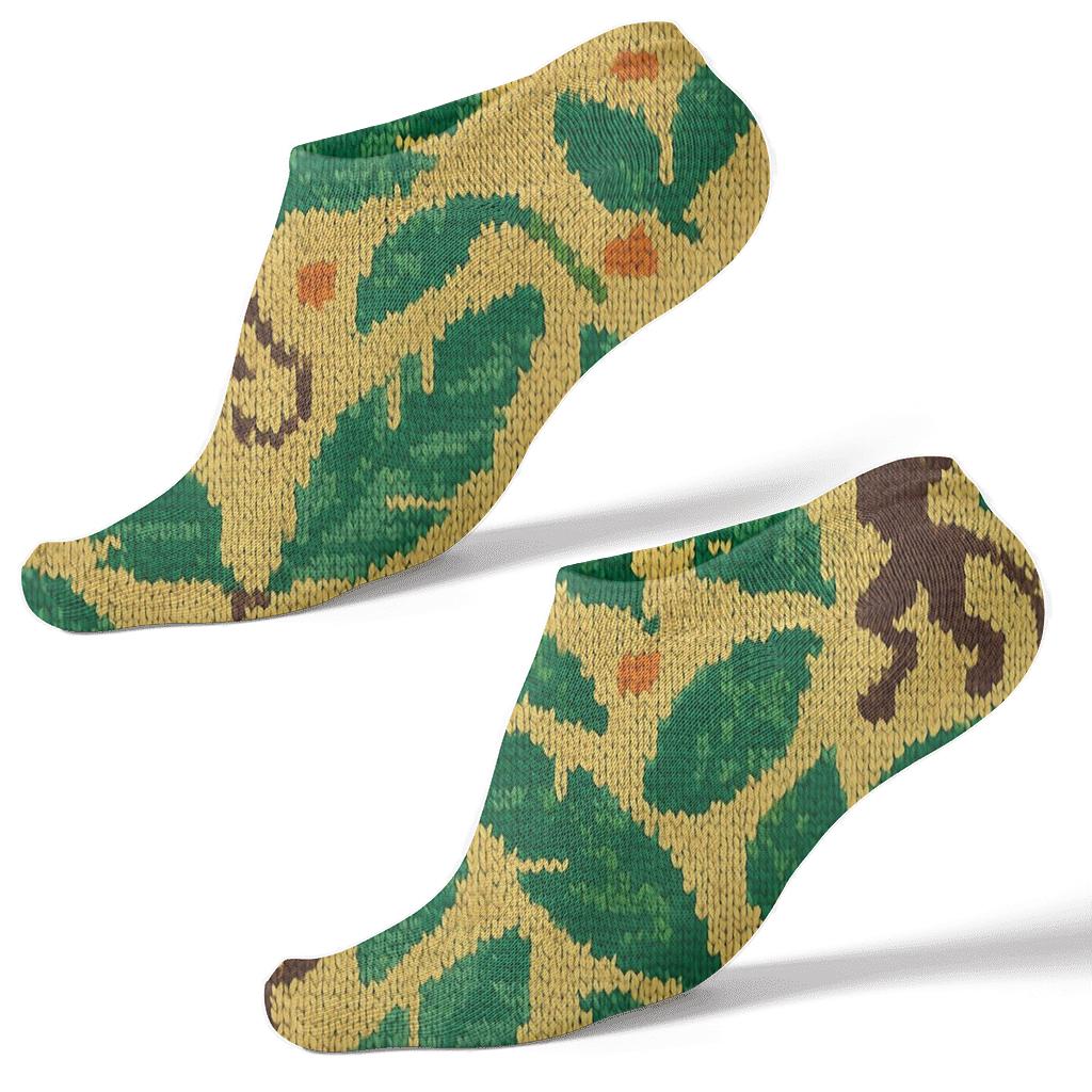 Knitted Jungle Rhythm Monkey Pattern unique graphic ankle socks