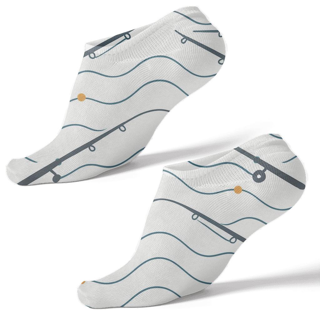 River Ripples With Fisher Rod Chevron Bands personalized ankle socks
