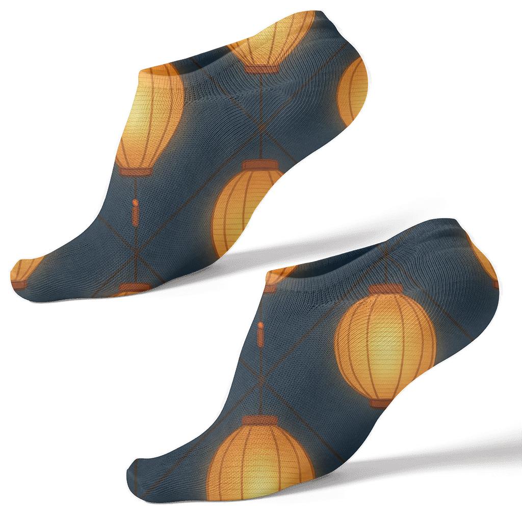 Midnight Paperfold Lantern Lattice custom ankle socks
