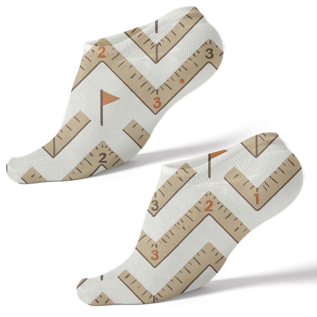 Measuring Tape Chevron With Surveyor Details comfortable cotton ankle socks