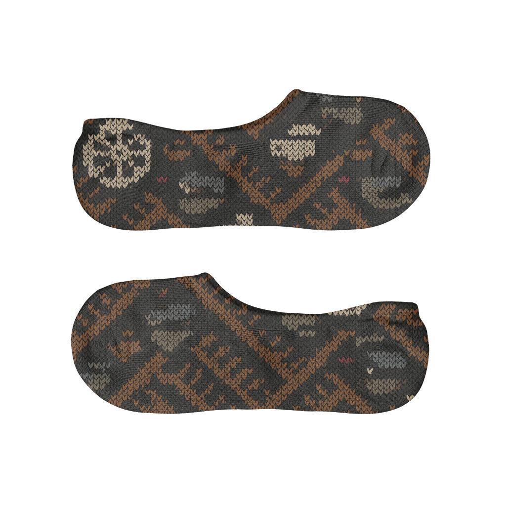 Knitted Illusion Train Conductor Track Chevron anti-slip no-show socks