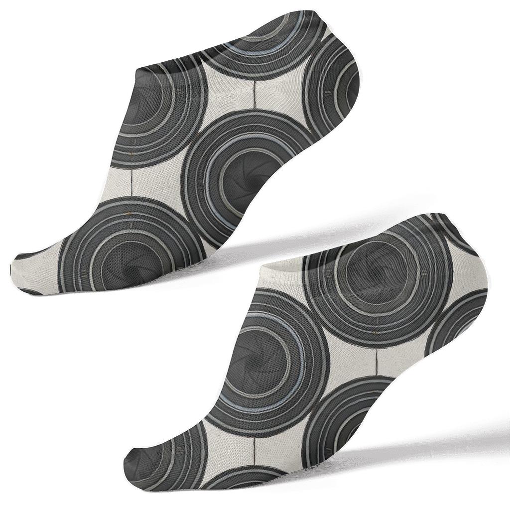 Photographer-Grade Lens Rosette Tiles personalized ankle socks