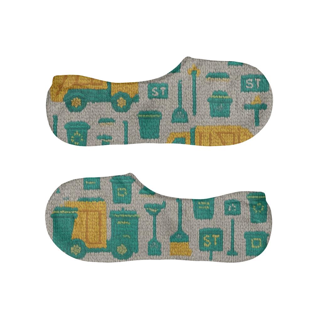 Knitted Map Tiles For The Garbage Collector trendy no-show sock styles