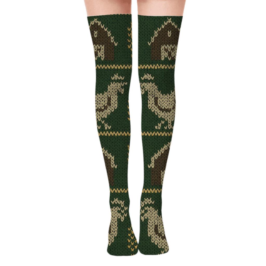 Farmer Knit Illusion Harvest Bands stylish fashion over-the-knee socks