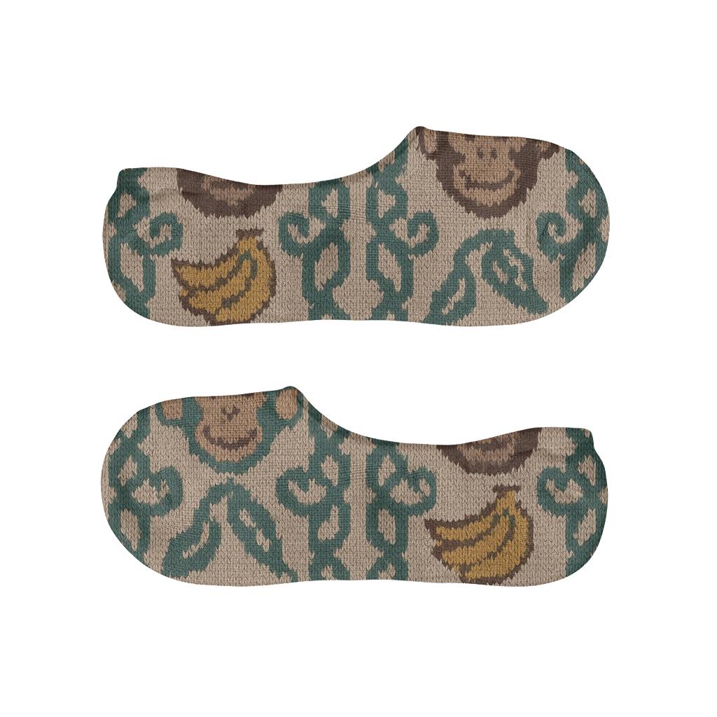 Knitted Jungle Rhythm Ape Pattern personalized no-show socks
