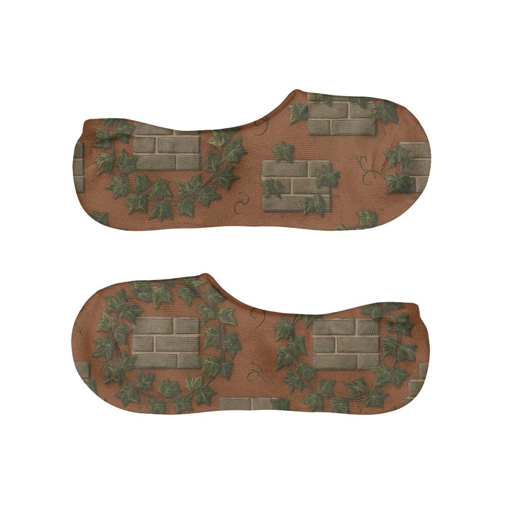 Vintage Ivy Brick Medallions On Warm Terracotta trendy no-show sock styles