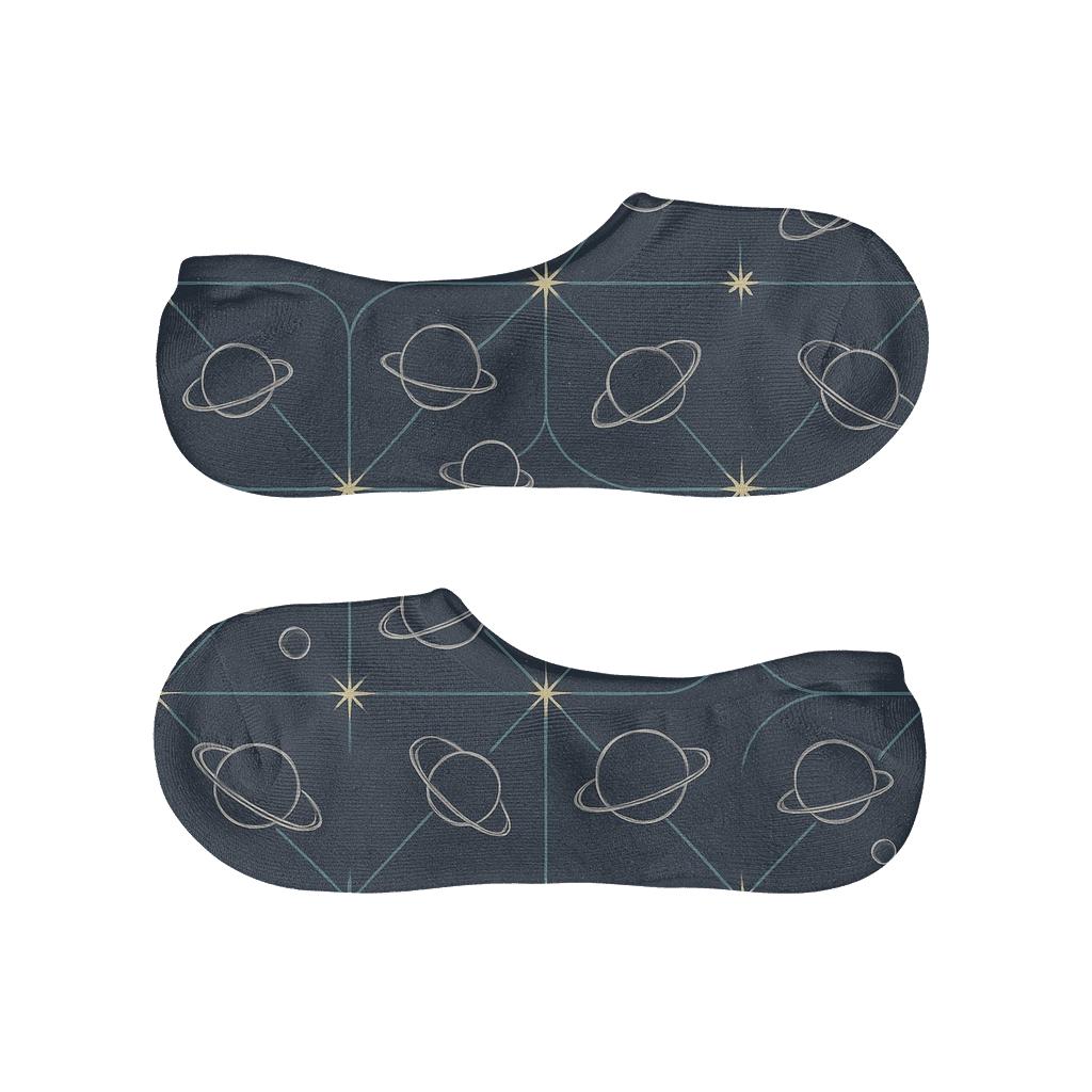 Ionized Teal Orbital Lattice On Deep Navy unique hidden socks