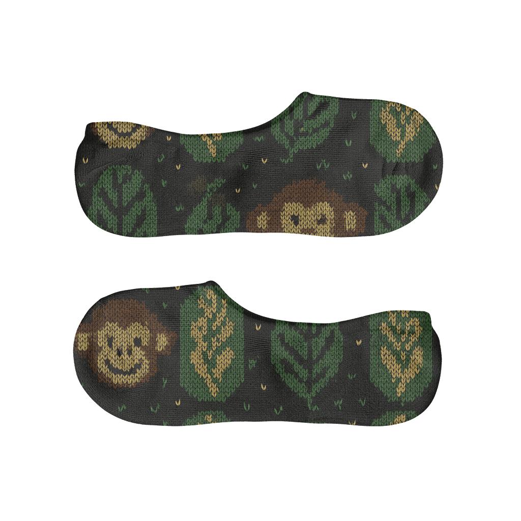 Knitted Jungle Tiles With Monkey Motifs personalized invisible socks