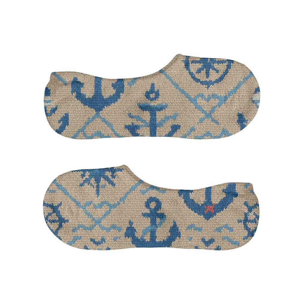 Knit Illusion Sailor Anchor Lattice trendy no-show sock styles