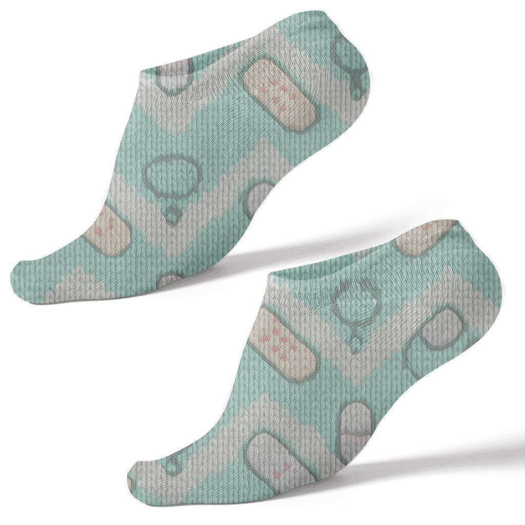 Nurse Knit Illusion Capsule Chevron personalized ankle socks