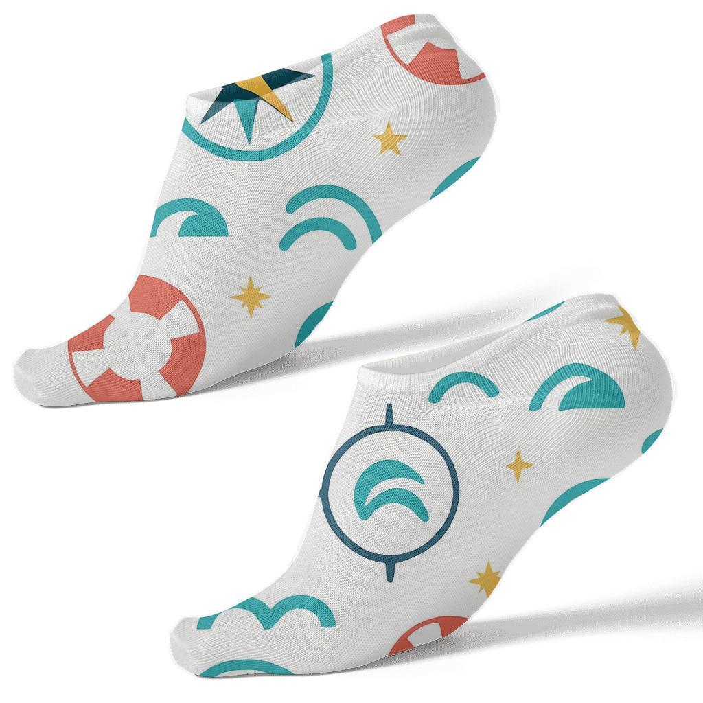 Compass Scatter With Sailor Seaside Chic comfortable cotton ankle socks