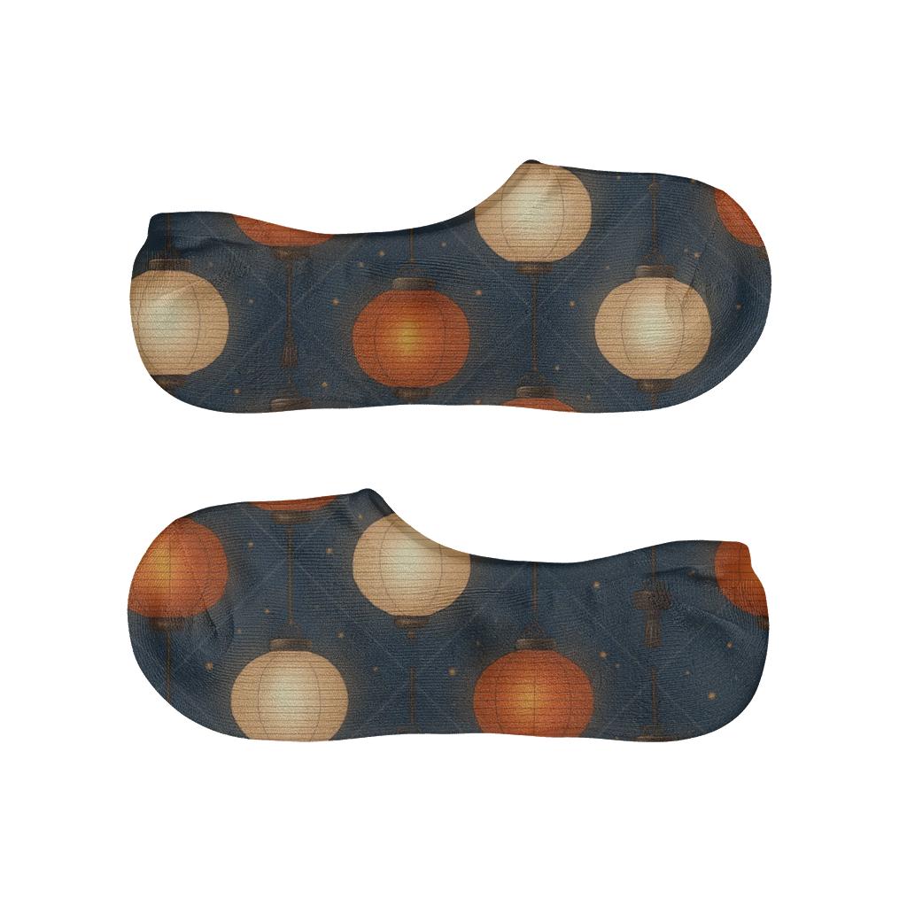 Midnight Lattice Lantern Tessellation anti-slip no-show socks