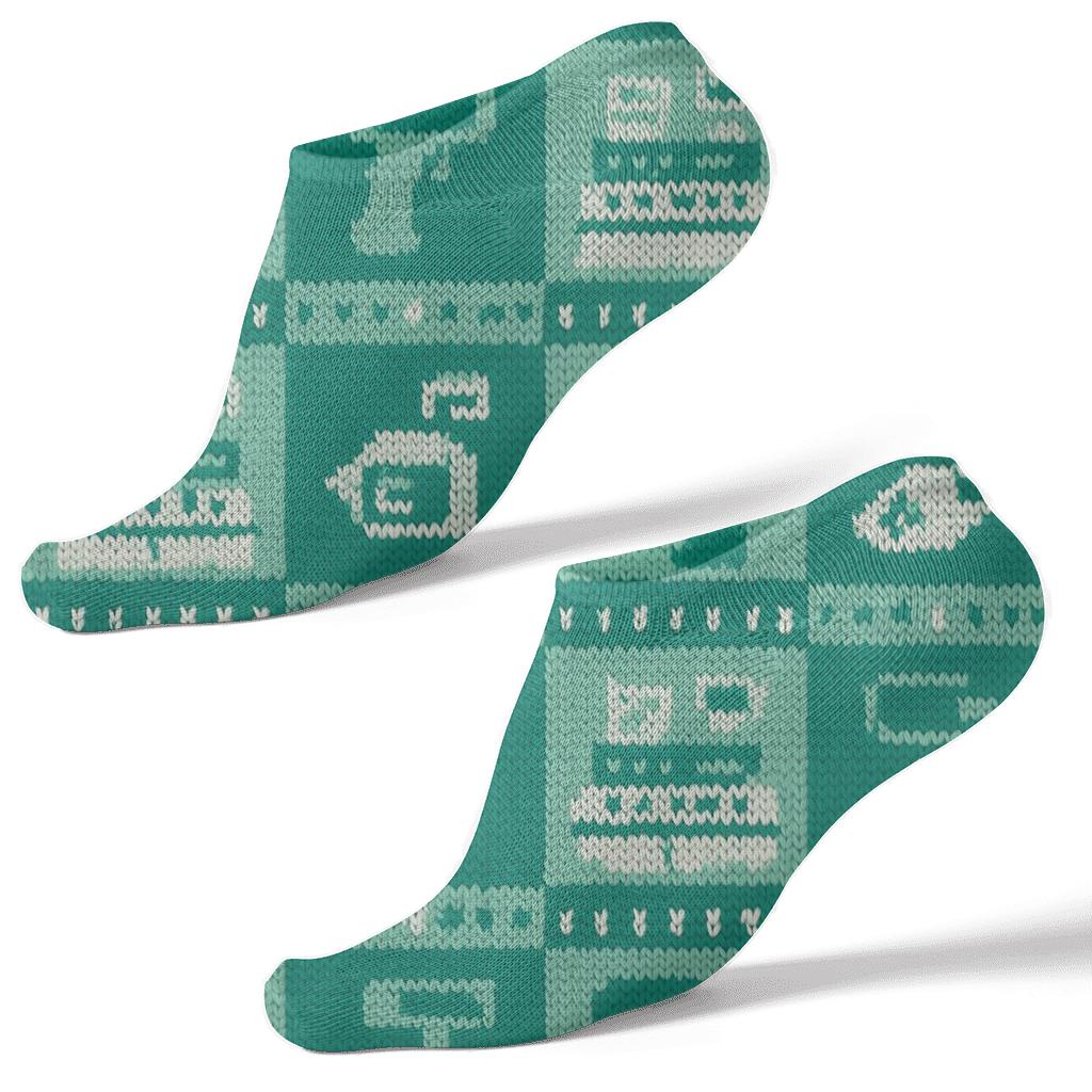 Mint Knit Cashier Checkerboard stylish athletic ankle socks