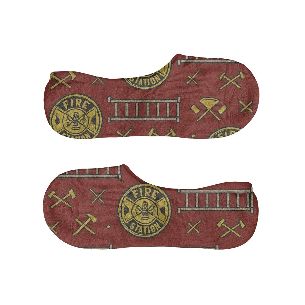 Ladder Stripe Bands, Fire Fighter Edition designer print no-show socks
