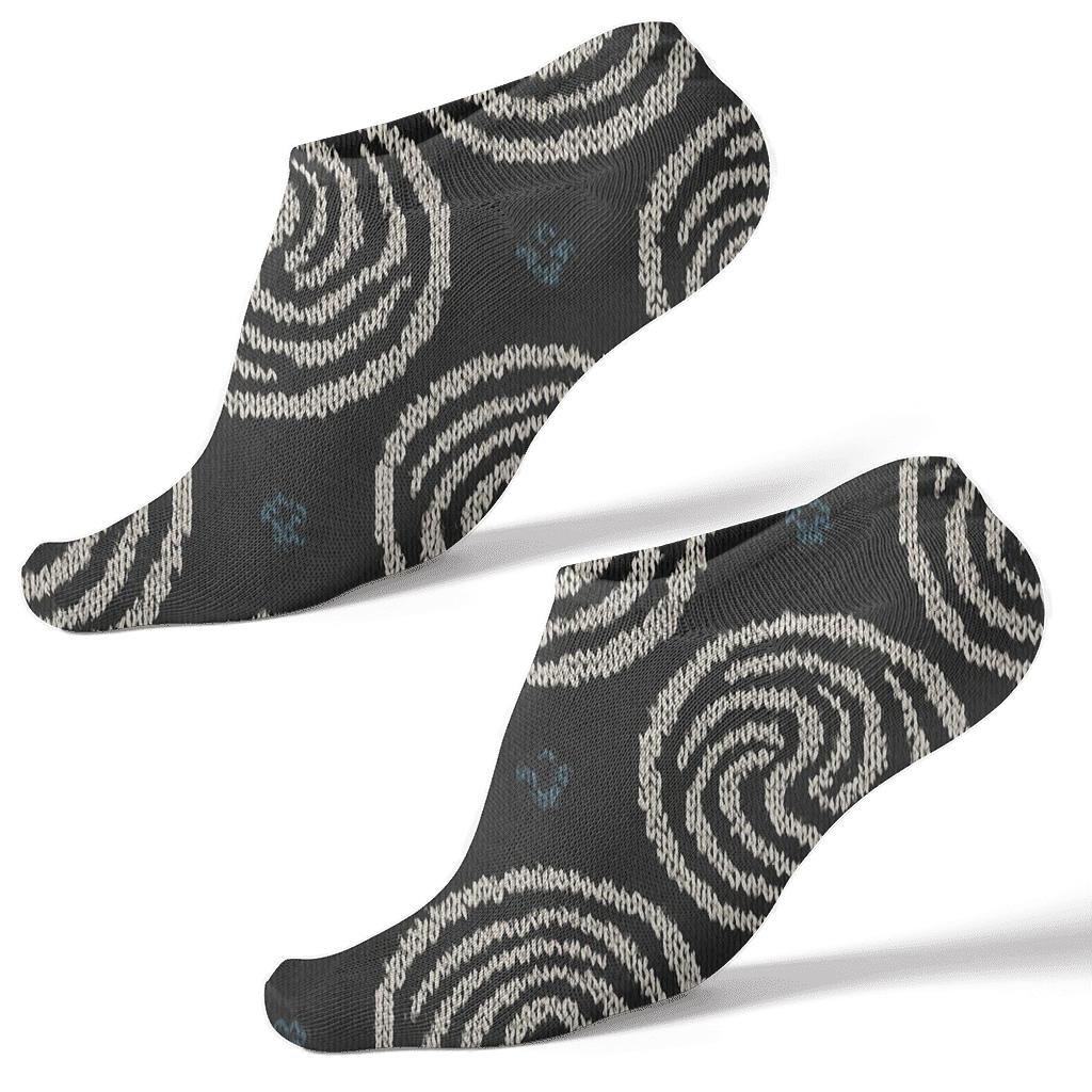 Teal Inlaid Zebra Ripple Knit comfortable cotton ankle socks